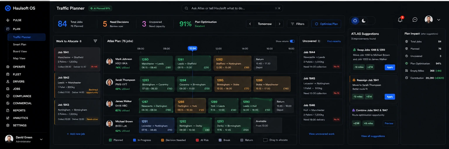 AI Fleet Control interface concept